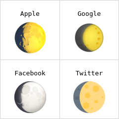 Tiltagende måne næsten fuld emoji