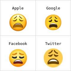 Uttröttat ansikte emoji