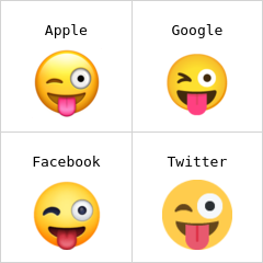Visage qui tire la langue et fait un clin d’œil emojis