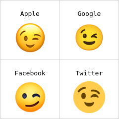 Göz kırpan yüz emoji