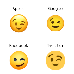 Față care face cu ochiul emoji