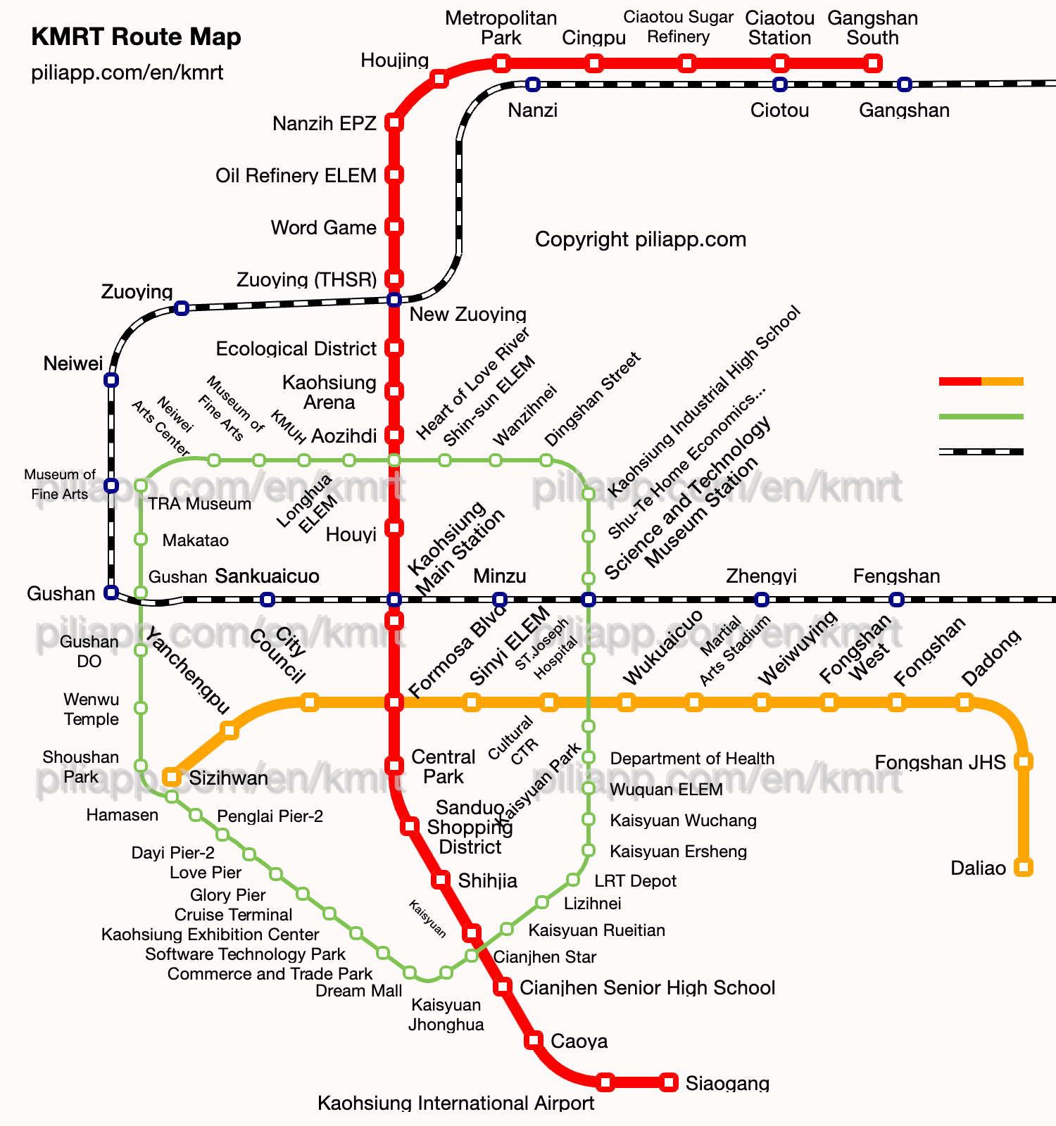 Kaohsiung MRT • rail road map