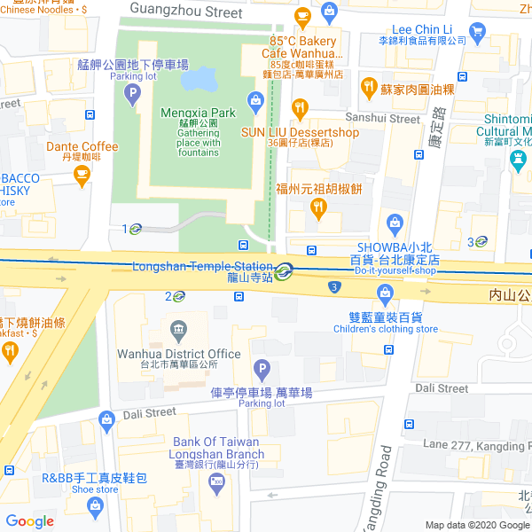 龍山寺出口地圖
